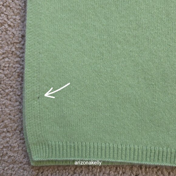 Thick Cashmere Scarf Knit Pastel Green - Picture 4 of 13